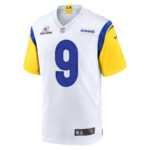 Matthew Stafford 9 Los Angeles Rams 2023 Playoffs Patch Game Men Jersey - White