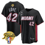 Kevin Love 42 Miami Heat 2023 Finals Patch Baseball Men Jersey - Black