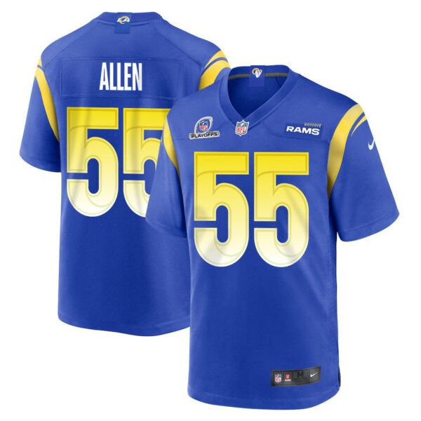 Brian Allen 55 Los Angeles Rams 2023 Playoffs Patch Game Men Jersey - Royal