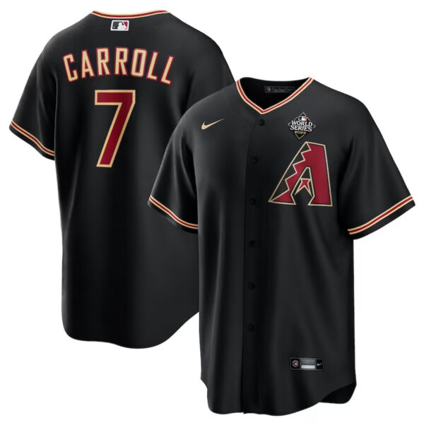 Corbin Carroll 7 Arizona Diamondbacks 2023 World Series Men Jersey - Black