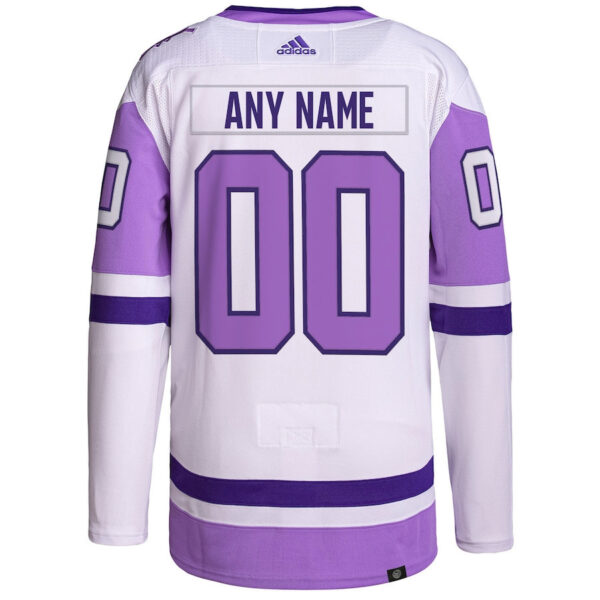 Edmonton Oilers Hockey Fights Cancer Primegreen Custom Men Jersey - White/Purple