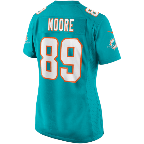 Nat Moore 89 Miami Dolphins Women Game Retired Jersey - Aqua