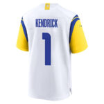 Derion Kendrick 1 Los Angeles Rams 2023 Playoffs Patch Game Men Jersey - White