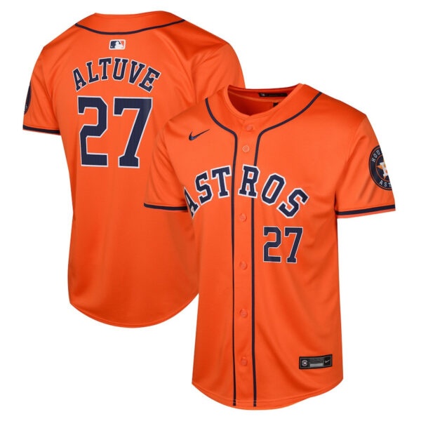 Jose Altuve 27 Houston Astros Alternate Limited YOUTH Jersey - Orange