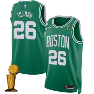 Xavier Tillman 26 Boston Celtics 2024 FINALS CHAMPIONS Jersey - Icon Edition - Kelly Green