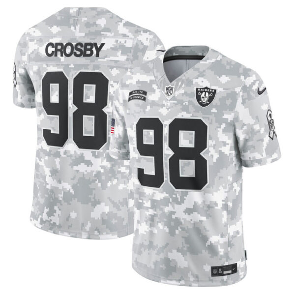 Maxx Crosby Las Vegas Raiders 2024 Salute to Service Limited Jersey - Arctic Camo