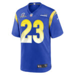 Kyren Williams 23 Los Angeles Rams 2023 Playoffs Patch Game Men Jersey - Royal