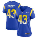 Joshua Karty 43 Los Angeles Rams Game Women Jersey - Royal