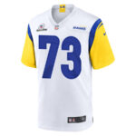 Steve Avila 73 Los Angeles Rams 2023 Playoffs Patch Game Men Jersey - White