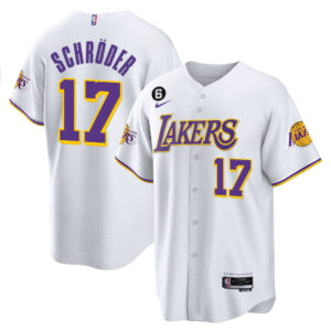Dennis Schroder 17 Los Angeles Lakers Baseball Men Jersey - White