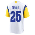 Jason Taylor II 25 Los Angeles Rams 2023 Playoffs Patch Game Men Jersey - White