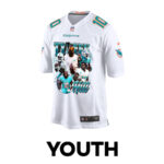 Tyreek Hill 10 Signed Miami Dolphins Cheetah Game YOUTH Jersey - White