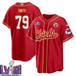 Donovan Smith 79 Kansas City Chiefs Super Bowl LVIII Baseball Men Jersey - Red