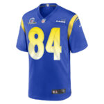 Hunter Long 84 Los Angeles Rams 2023 Playoffs Patch Game Men Jersey - Royal