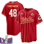 Cole Christiansen 48 Kansas City Chiefs Super Bowl LVIII Baseball Men Jersey - Red