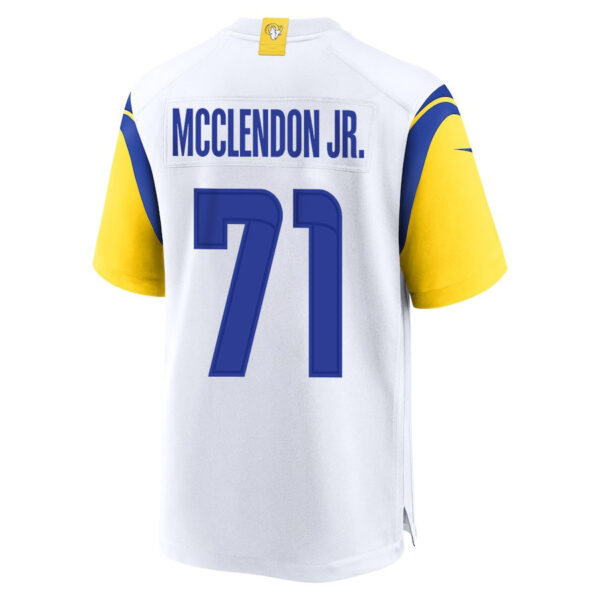 Warren McClendon Jr. 71 Los Angeles Rams 2023 Playoffs Patch Game Men Jersey - White