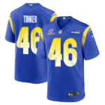 Carson Tinker 46 Los Angeles Rams 2023 Playoffs Patch Game Men Jersey - Royal