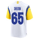 Coleman Shelton 65 Los Angeles Rams 2023 Playoffs Patch Game Men Jersey - White