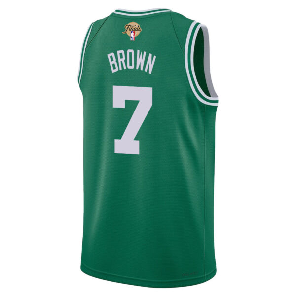 Jaylen Brown 7 Boston Celtics 2024 FINALS PATCH Icon Edition Jersey - Kelly Green
