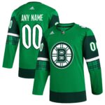 Boston Bruins adidas St. Patrick's Day Authentic Custom Jersey - Kelly Green