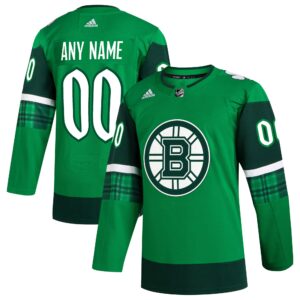 Boston Bruins adidas St. Patrick's Day Authentic Custom Jersey - Kelly Green