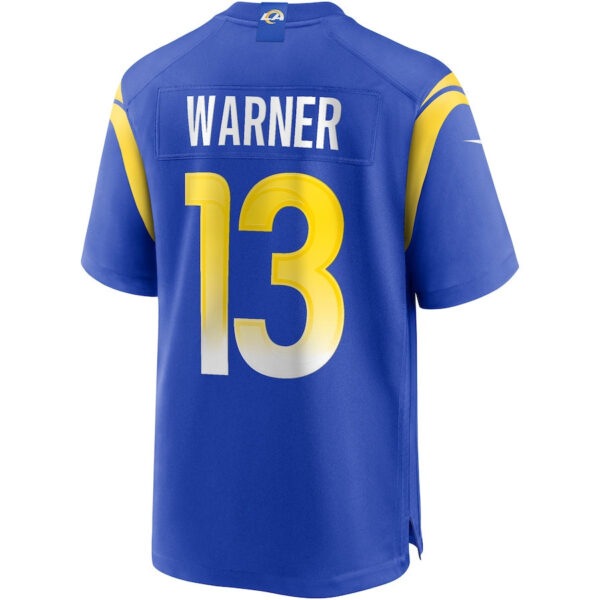 Kurt Warner 13 Los Angeles Rams Men Game Retired Jersey - Royal