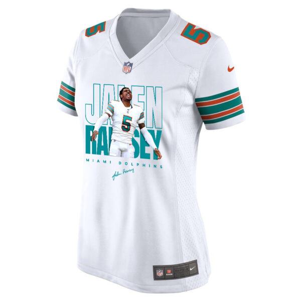 Jalen Ramsey 5 Signed Miami Dolphins Alternate Game Women Jersey - White