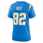 Brenden Rice 82 Los Angeles Chargers Women's Game Jersey - Powder Blue