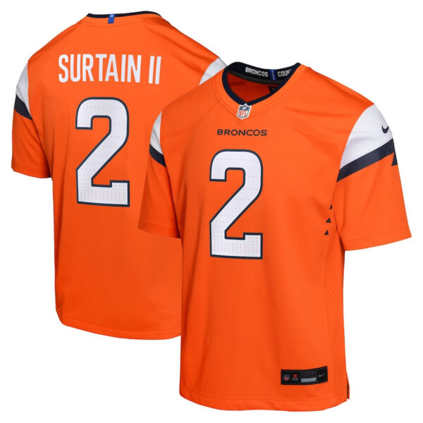 Patrick Surtain II 2 Denver Broncos Game YOUTH Jersey - Orange